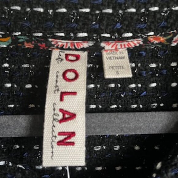 NWT Anthropologie Dolan Black/White/Blue Tweed Blazer Jacket Women's Petite S - Picture 5 of 13